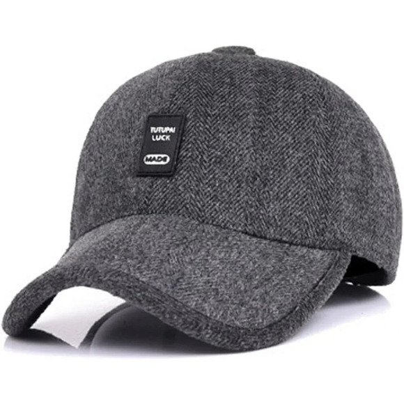 Other - Men's Winter Warm Wool Tweed Peaked Baseball Cap  Hat Fold Earmuffs Warmer
